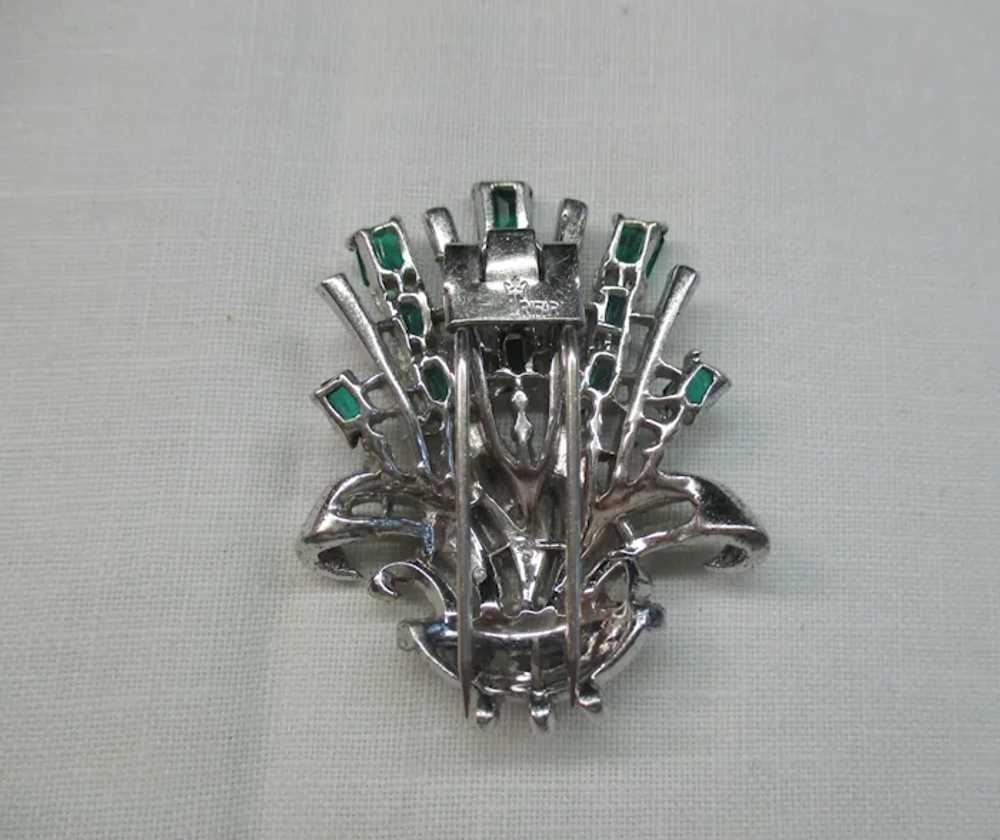 Trifari Sterling Floral Basket Fur Pin Clip Brooc… - image 3