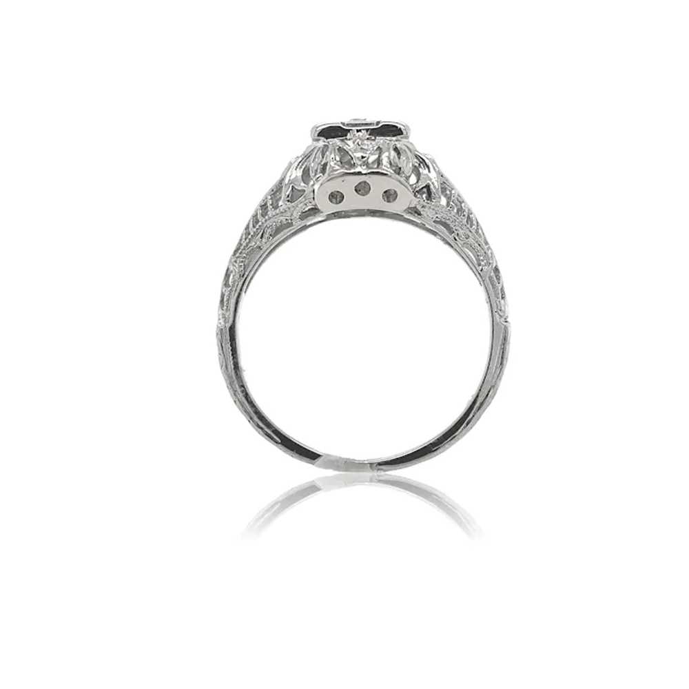 Art Deco 18K .13ct Diamond Filigree Ring - image 2