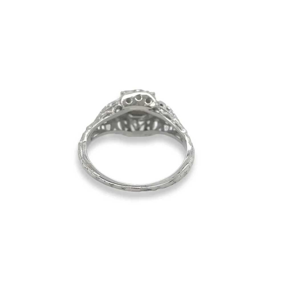 Art Deco 18K .13ct Diamond Filigree Ring - image 5