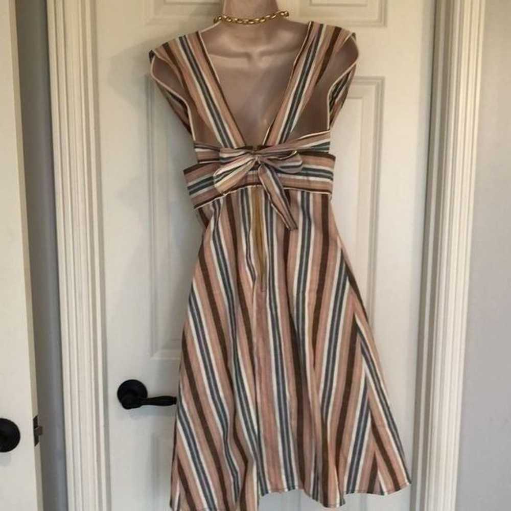 Vintage fancy boho striped dress size small - image 2