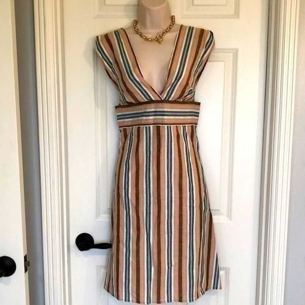 Vintage fancy boho striped dress size small - image 3