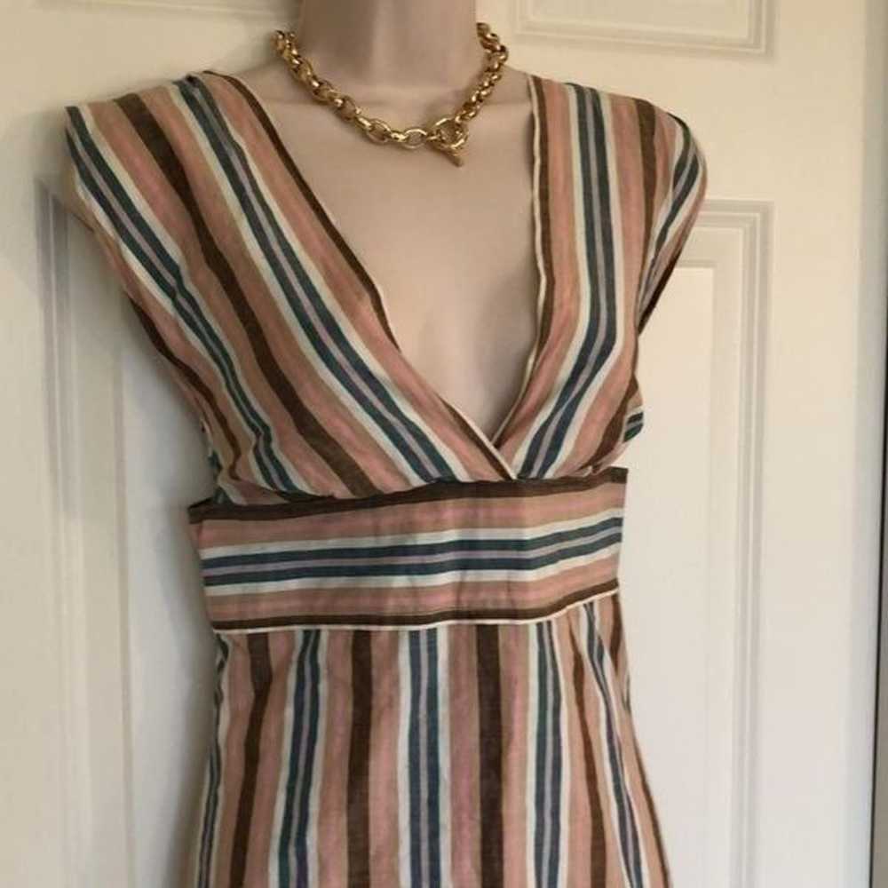 Vintage fancy boho striped dress size small - image 5