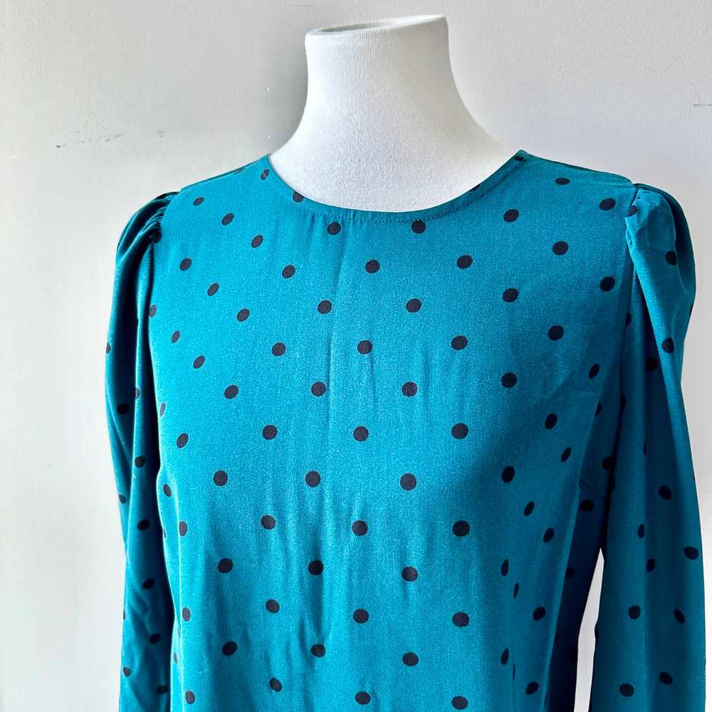 Old Navy Dark Turquoise and Black Polkadot Knee L… - image 2