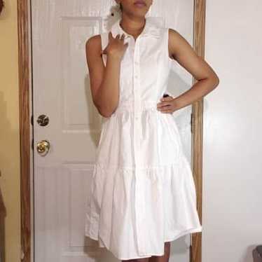 White cotton sleeveless dress