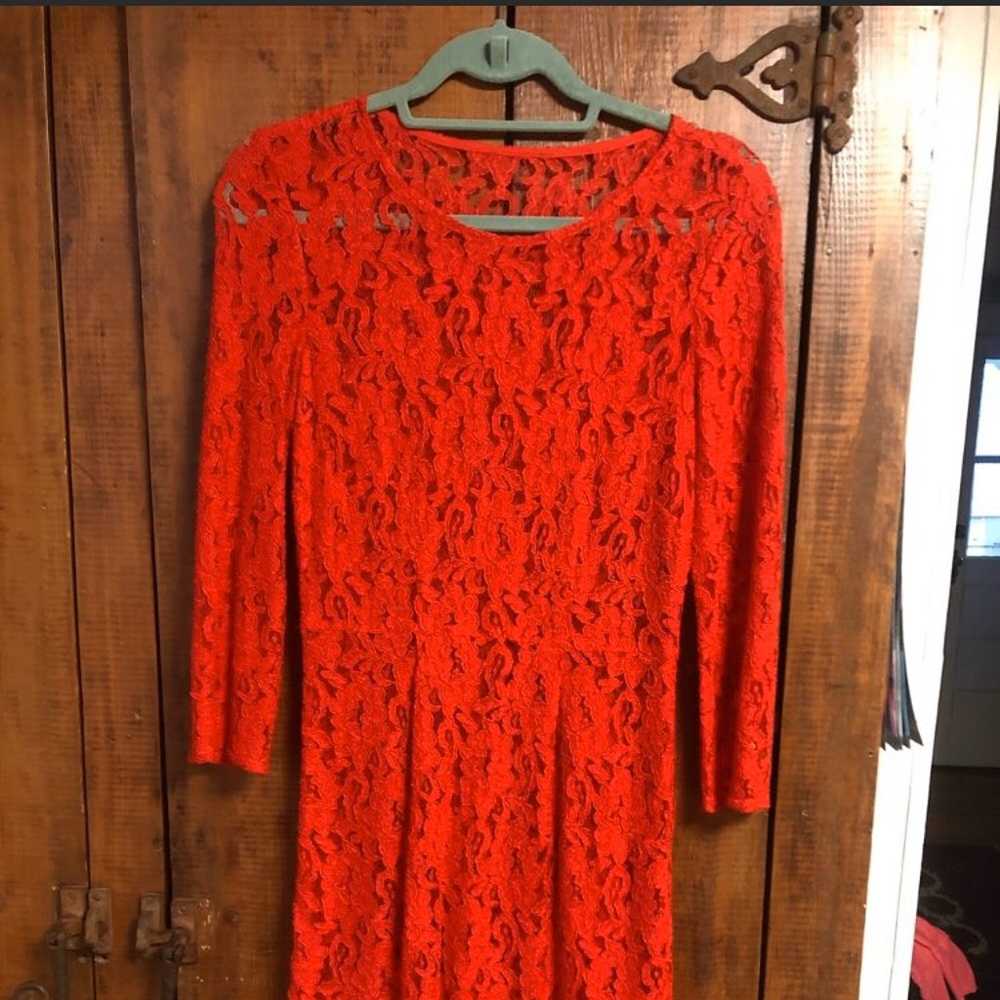 Vintage Red Lace Dress - image 1