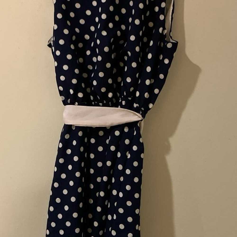 Navy Blue Polka Dot Dress - image 2