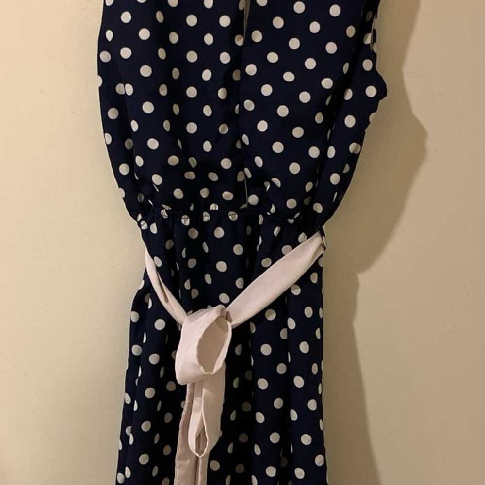 Navy Blue Polka Dot Dress - image 5