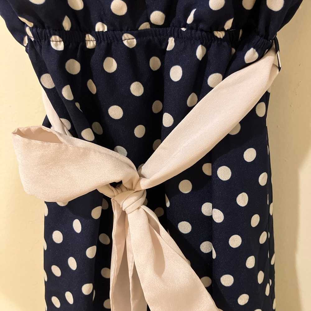 Navy Blue Polka Dot Dress - image 7