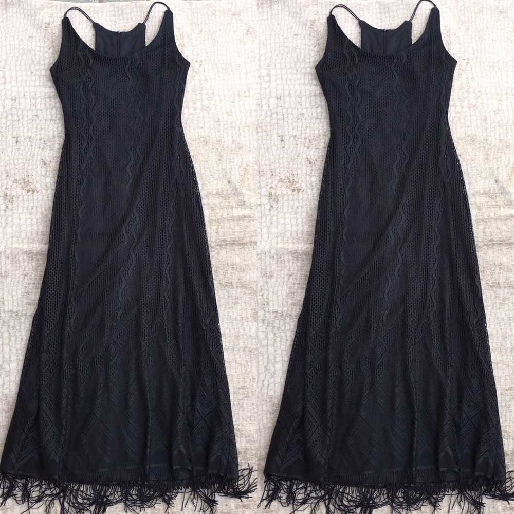 Vintage Black Fringe Dress - image 1