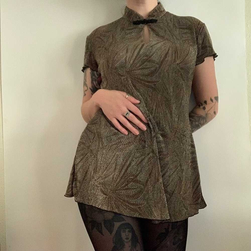 Vintage Metallic Mini Dress - image 1