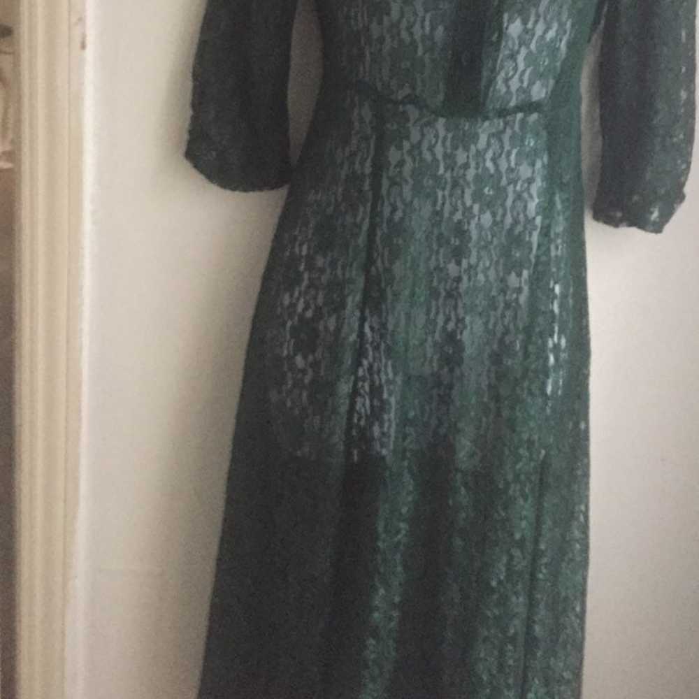 Vintage Hunter Green Lace Dress - image 2