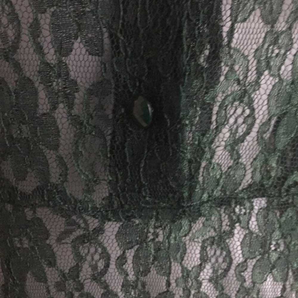 Vintage Hunter Green Lace Dress - image 5