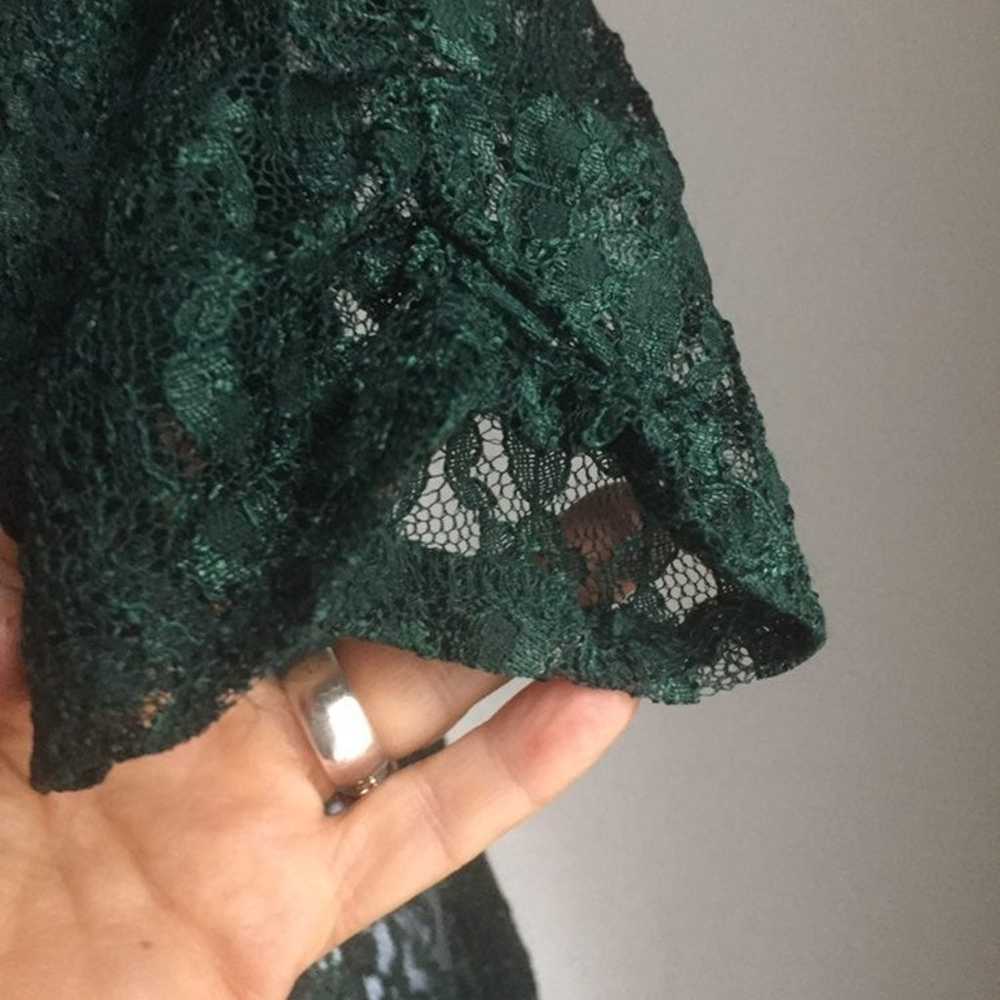 Vintage Hunter Green Lace Dress - image 6