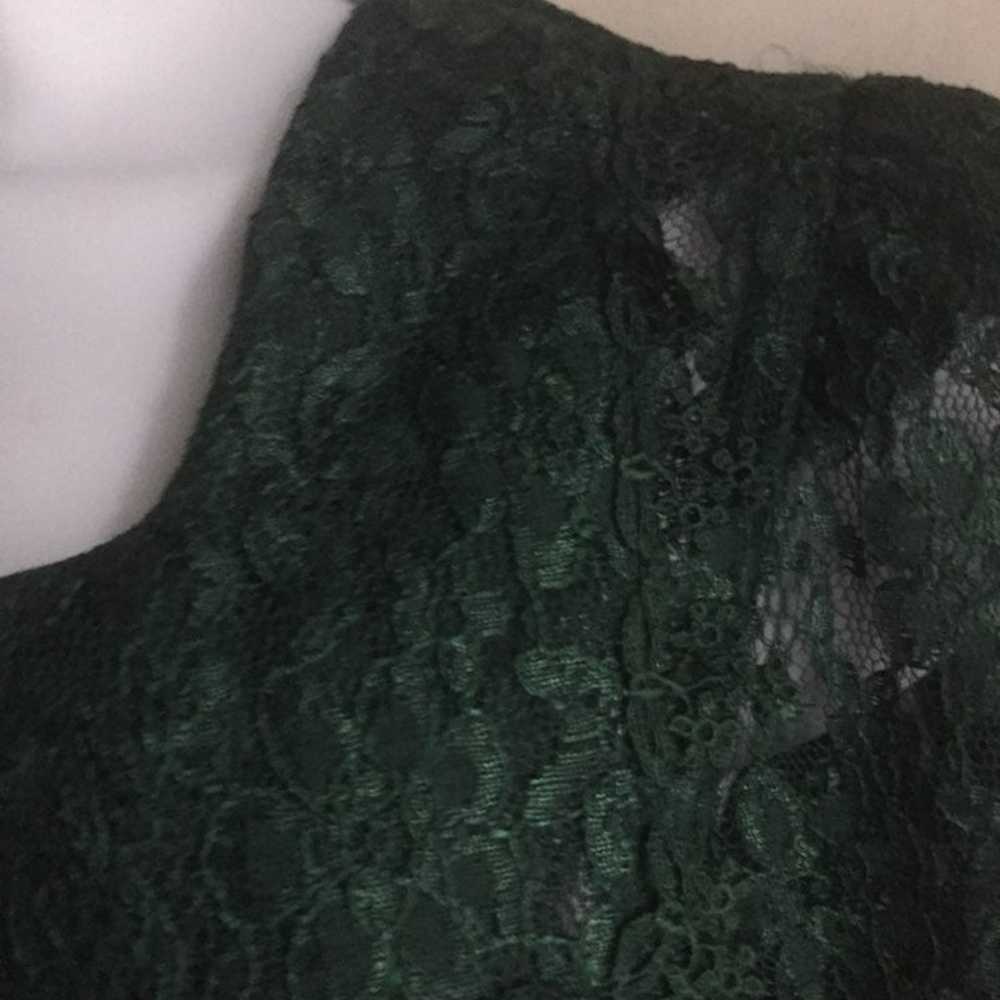 Vintage Hunter Green Lace Dress - image 7