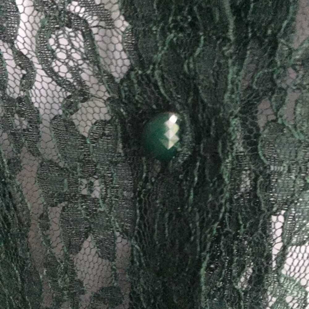 Vintage Hunter Green Lace Dress - image 8