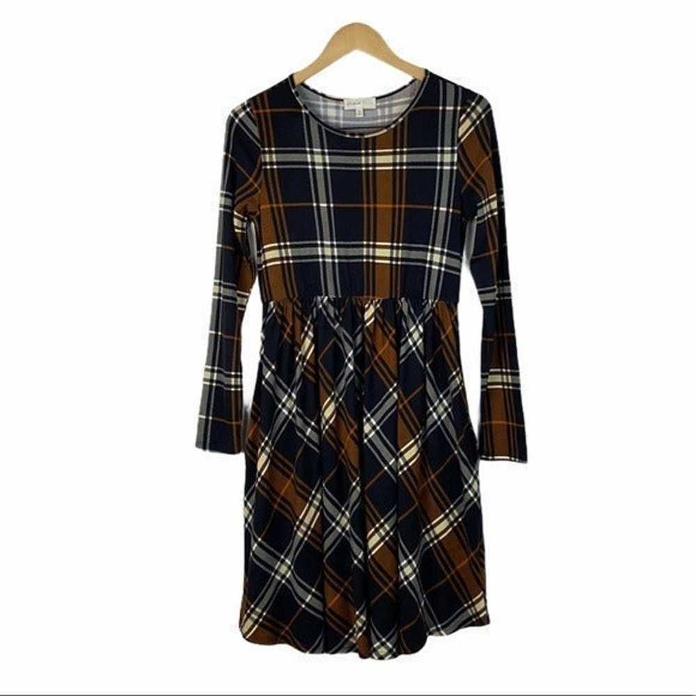 PerfectPeach Vintage Women Long Sleeve Plaid Dress - image 1