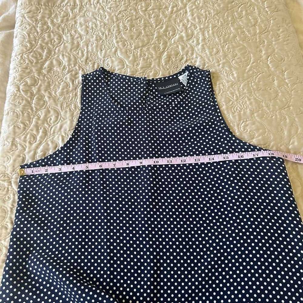 Vintage Navy Blue Polka Dot Sun Dress - image 5