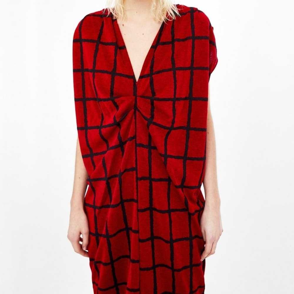 Zara Check Dress with Pleated Shoulder - image 3