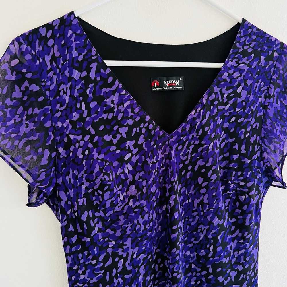 Vintage 90s Nurdan Butik Purple Midi Tea Dress - image 2