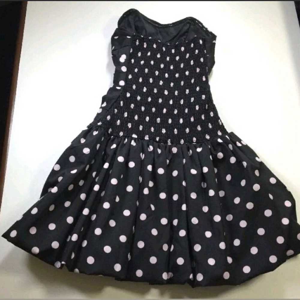 Black & Pink Polka Dot Dress - image 3