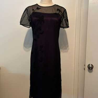 vintage short cocktail dress with sheer black over