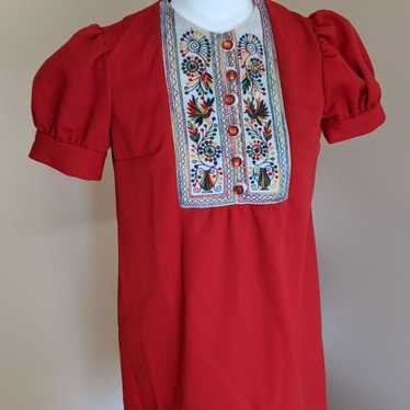 1970s vintage red mini dress - image 1