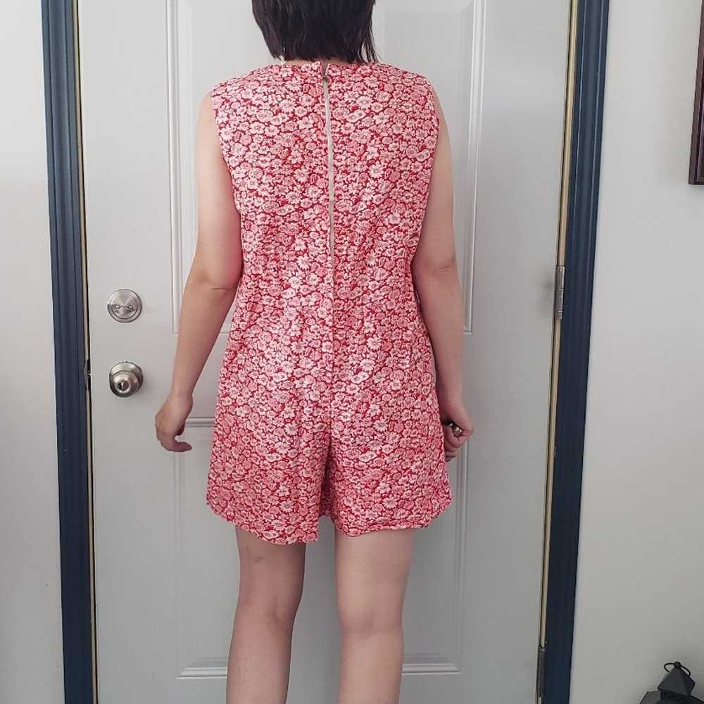 60s Red and White Floral Romper - image 3