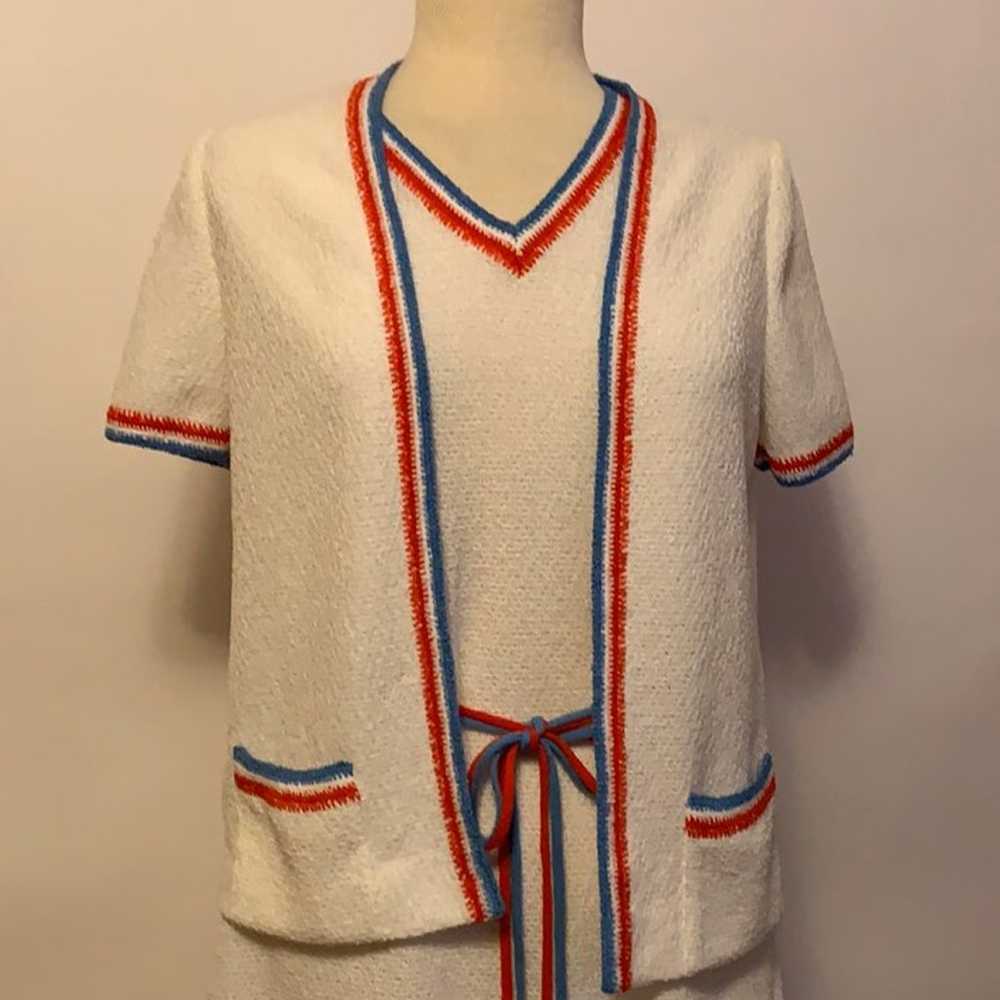 Vintage Red, White & Blue Dress & Jacket - image 2