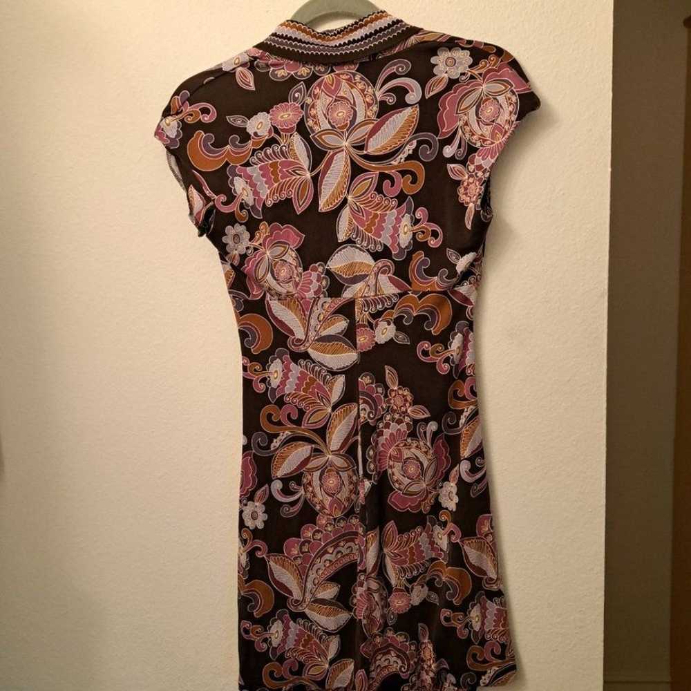 Trina Turk Floral Bias Cut Silk Mini Dress Size 4 - image 4