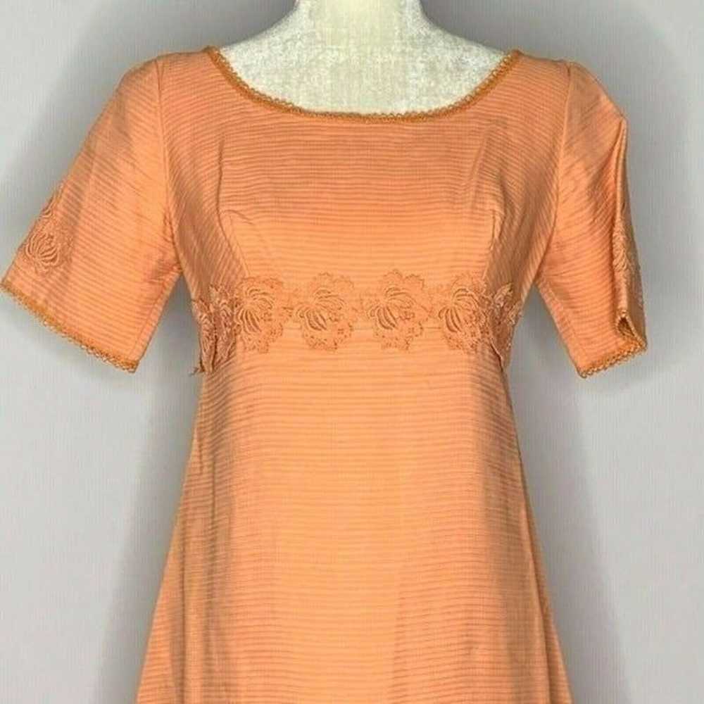 Vintage 60s Evening Maxi Dress S Peach - image 1