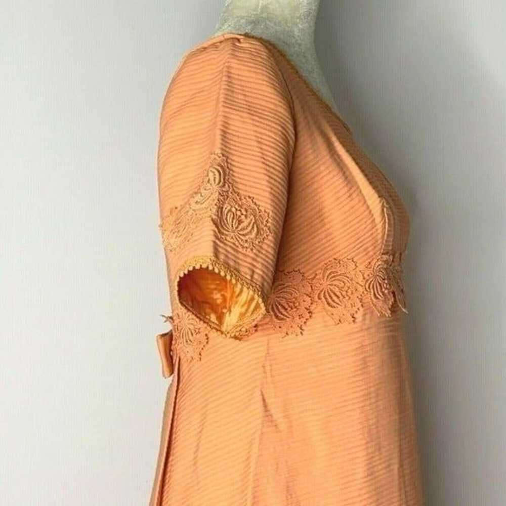 Vintage 60s Evening Maxi Dress S Peach - image 3