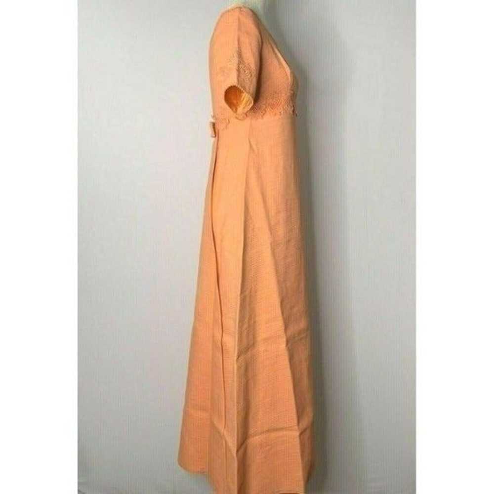 Vintage 60s Evening Maxi Dress S Peach - image 4