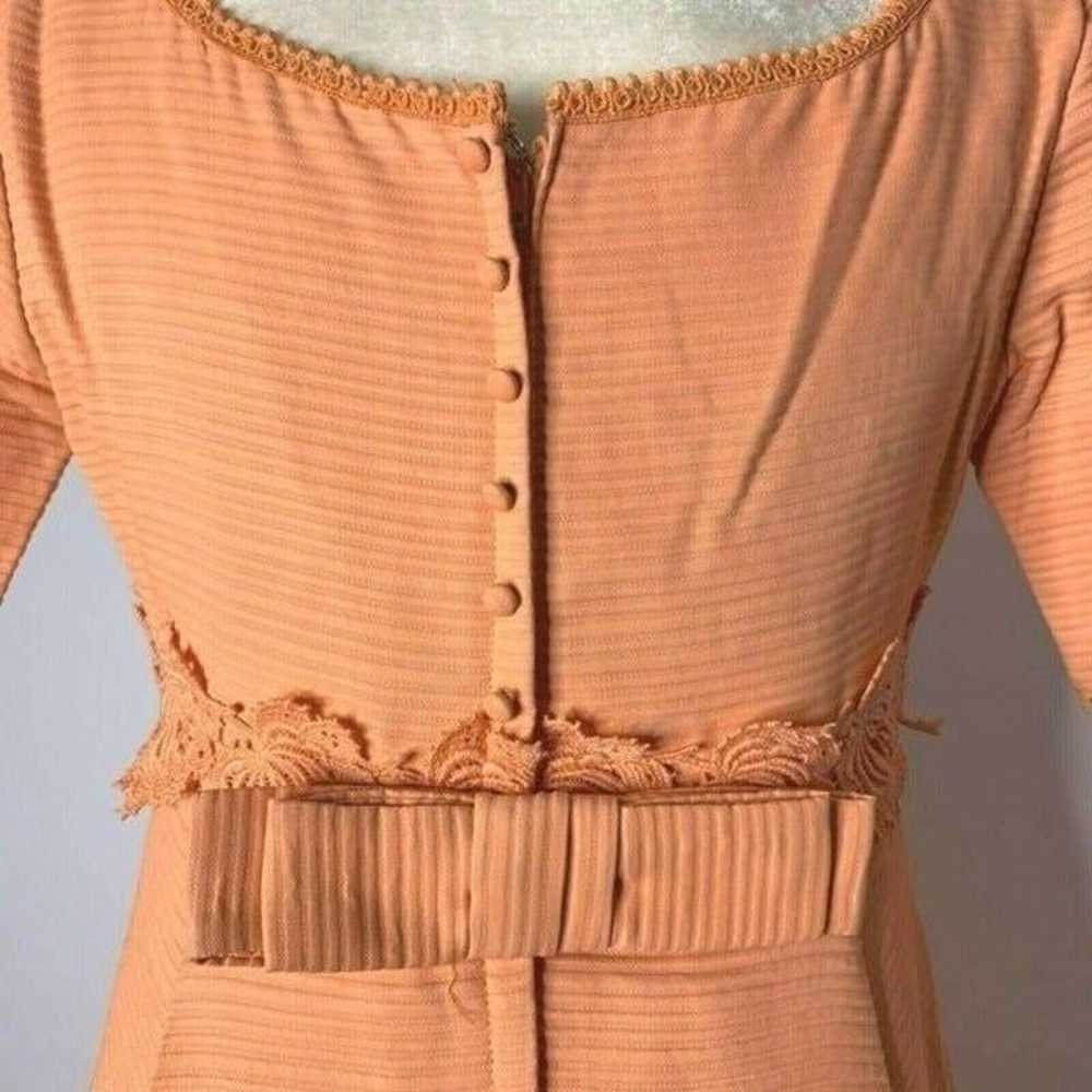 Vintage 60s Evening Maxi Dress S Peach - image 6