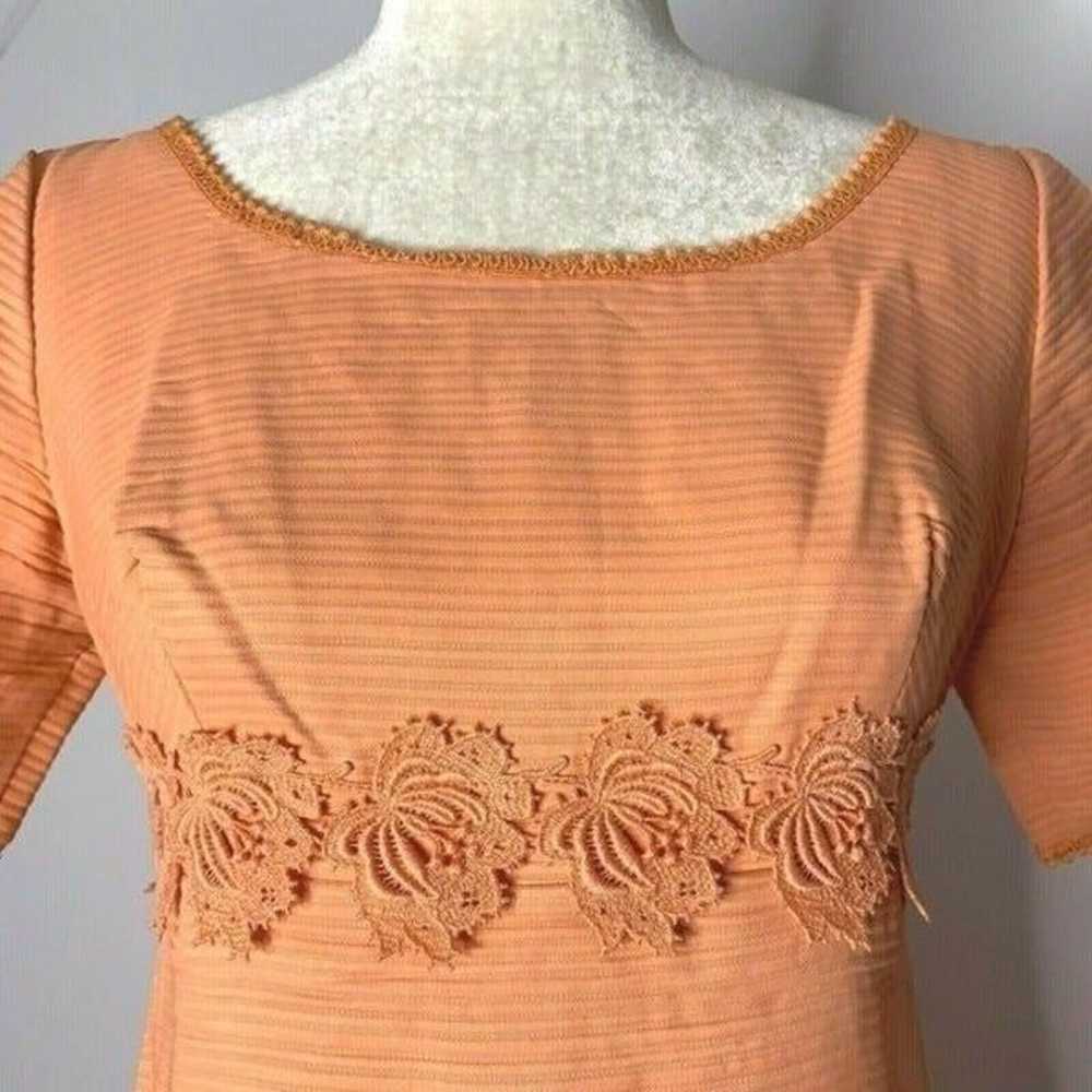 Vintage 60s Evening Maxi Dress S Peach - image 8