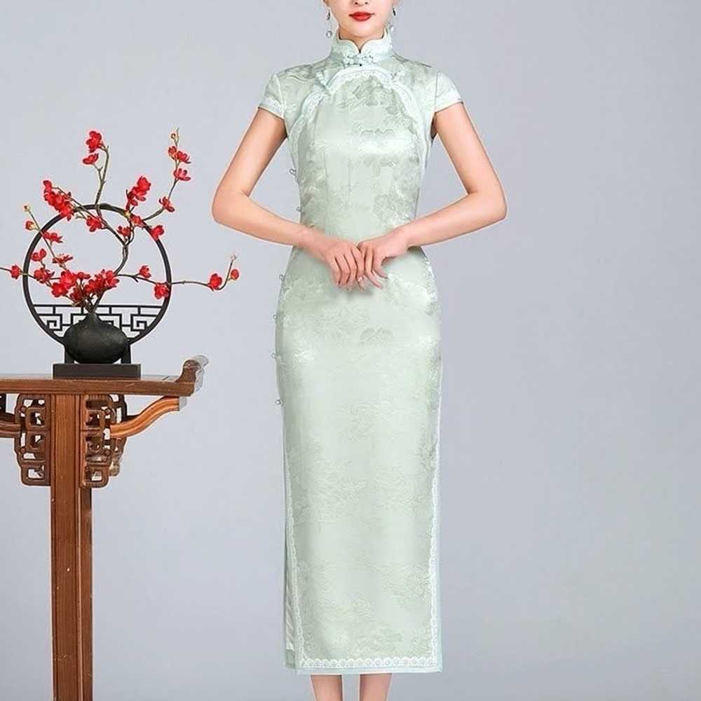 Traditional Cheongsam Qipao 真丝花罗旗袍 Elegant Dress … - image 2