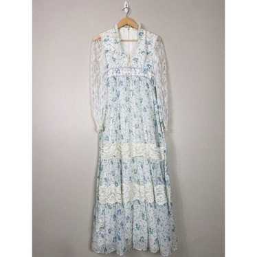 Vintage 70s Gunne Sax inspired floral prairie max… - image 1