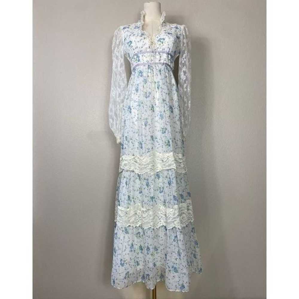 Vintage 70s Gunne Sax inspired floral prairie max… - image 2