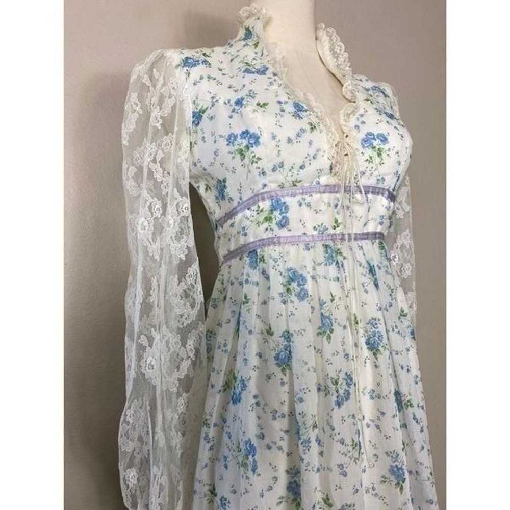 Vintage 70s Gunne Sax inspired floral prairie max… - image 3