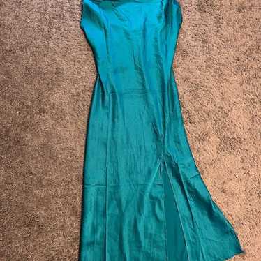 Teal Satin Dress - image 1