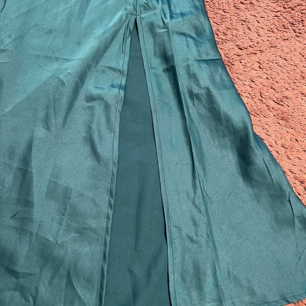 Teal Satin Dress - image 2