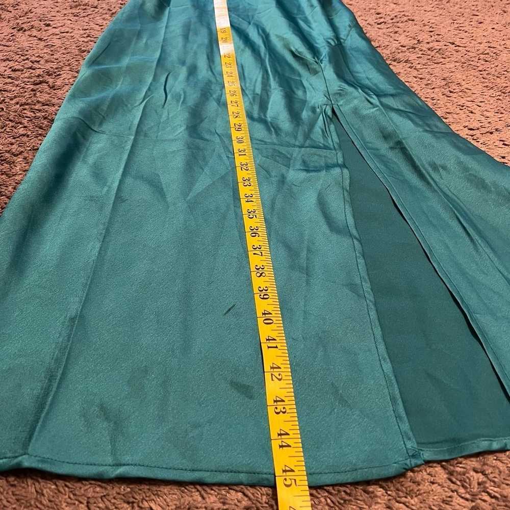 Teal Satin Dress - image 4