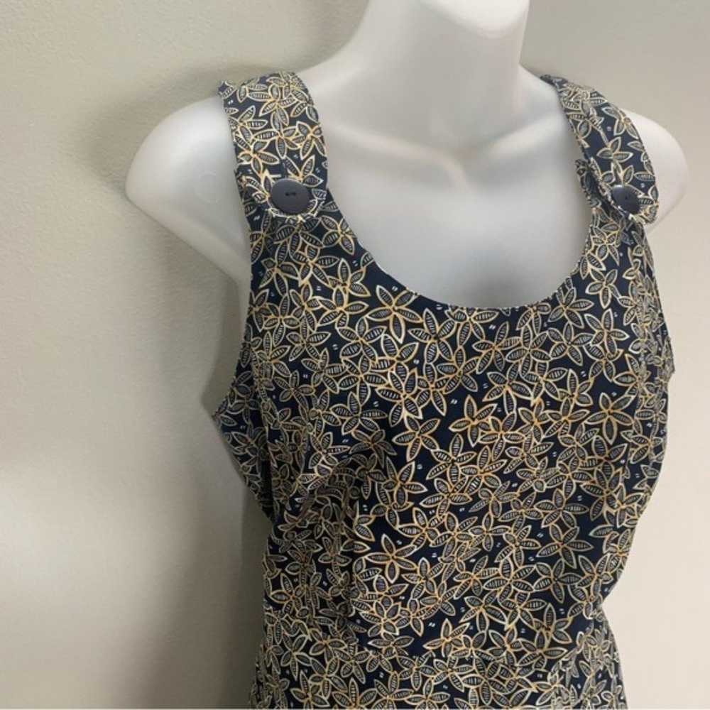 Vintage Romper One Piece Floral Print Yellow Blue… - image 3