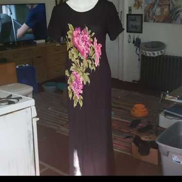Vintage Carole Little Floral Maxi Dress