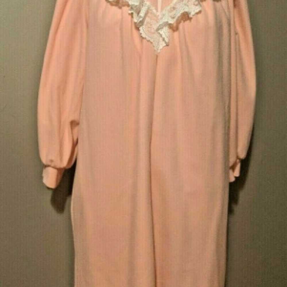 Fleece Vintage Pink Maxi House Dress M - image 6