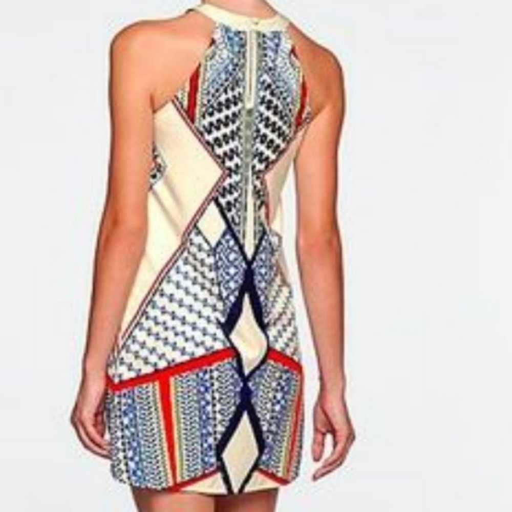 VENUS cream multicolored geo mod shift dress size… - image 2