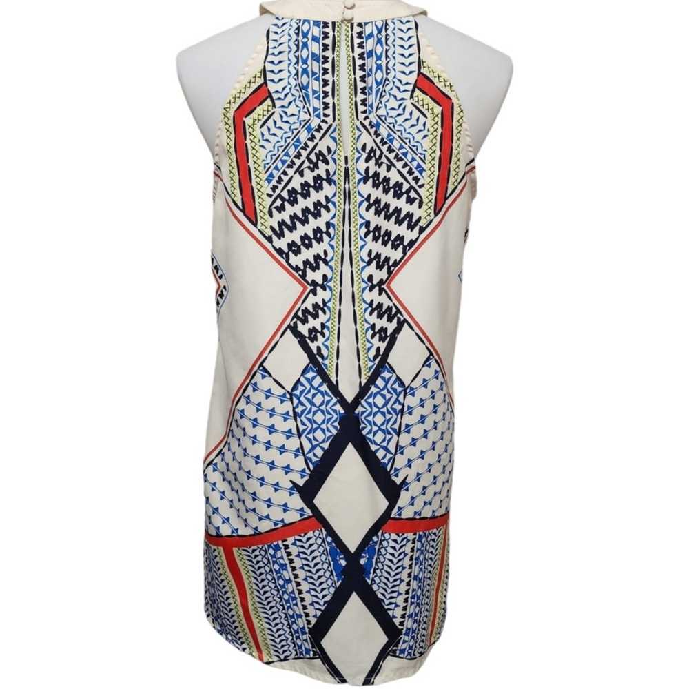 VENUS cream multicolored geo mod shift dress size… - image 7