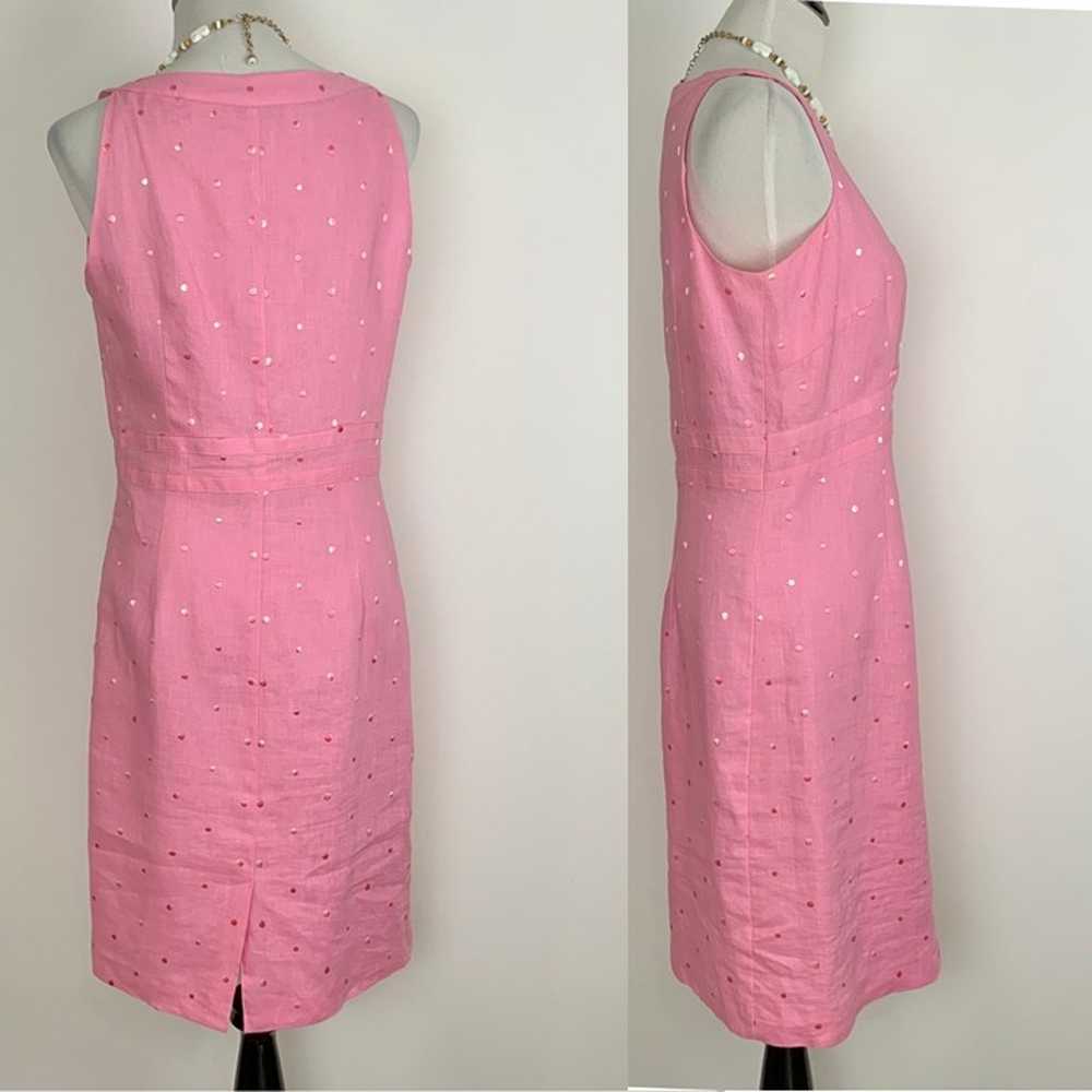 Irish Linen Sheath Dress Petticoat Lane Pink Polk… - image 7