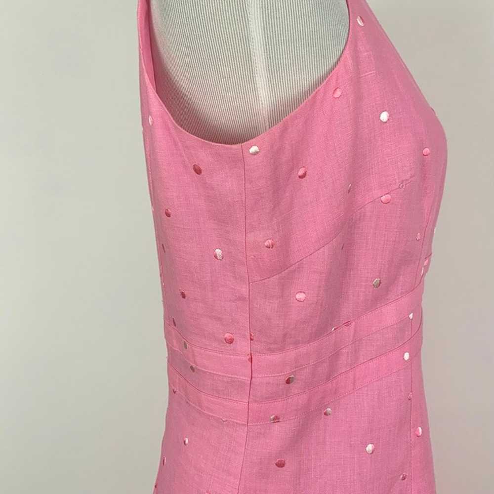 Irish Linen Sheath Dress Petticoat Lane Pink Polk… - image 9