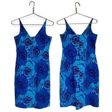 Y2K Digital Floral Print Mini Dress - image 1