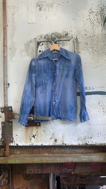 INDIGO DYED 70S BUTTON DOWN